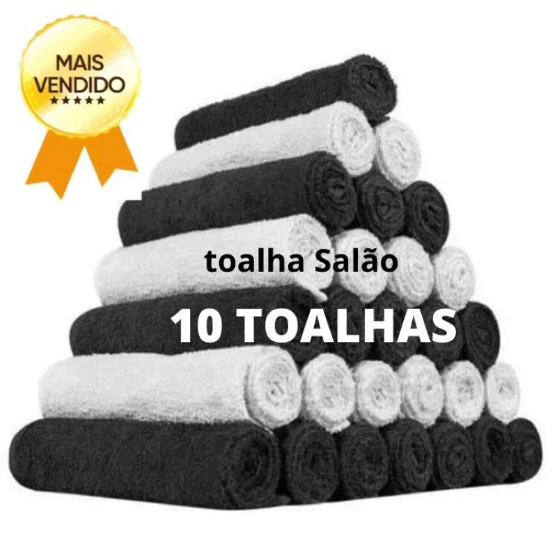 Kit 10 Toalhas de rosto Grande Felpudas para salão 100% algodão