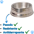 Comedouro Pesado Polido de Alumínio Para Cães Pote De Ração Resistente