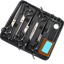 YH-7 PCS Pet Tesoura De Corte De Cabelo, Galvanizado Preto Pet Tesoura De Corte De Cabelo Set para Pet Groom