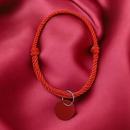 Coleira colar de cordas trançadas ajustável com plaquinha de identificação para cachorro e gato