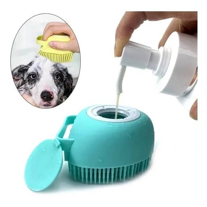 Lava Pelo Pet Escova Banho Cachorro Gato Dispenser Shampoo