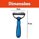 Rasqueadeira Para Cães e Gatos 2 em 1 Remove Pelos Mortos e Desembola com Conforto - SHEFA