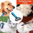 Rasqueadeira Para Cães e Gatos 2 em 1 Remove Pelos Mortos e Desembola com Conforto - SHEFA
