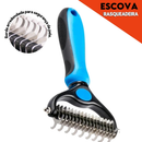 Rasqueadeira Para Cães e Gatos 2 em 1 Remove Pelos Mortos e Desembola com Conforto - SHEFA
