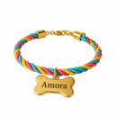 Coleira Rosa de Cachorro com Pingente Nome e Numero Personalizado B4