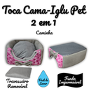 Casinha Toca Cama Iglu 2 Em 1 Cachorro Cão E Gato Tam P, M e G