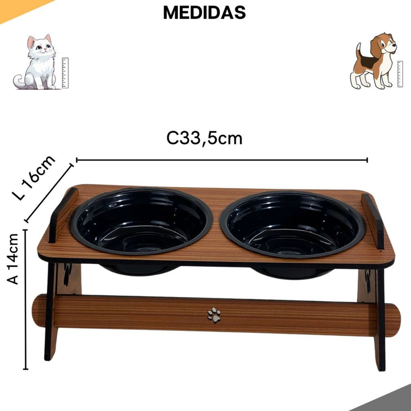 Comedouro Bebedouro Pet Suspenso Para Cães e Gatos Elevado Com TAMPAS