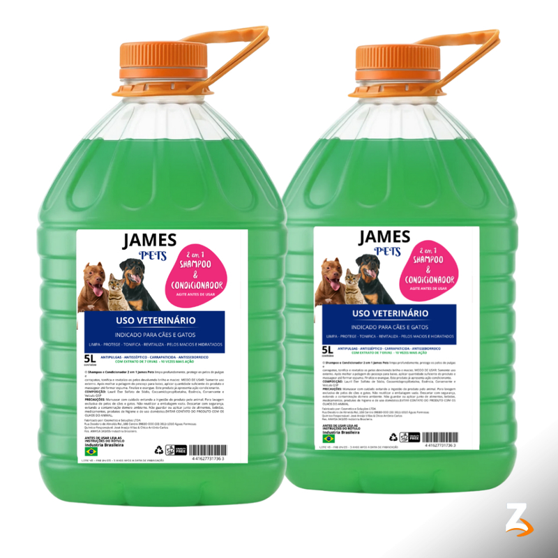 Shampoo Com Condicionador Para Cachorro E Gato Pet Shop - 5L -Linha Pet- shampoo Pet shop-
