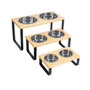 Suporte Duplo Elevado Comedouro Bebedouro Alimentador Pet Cachorro Gato Comedor Pote Inox Tigela