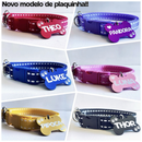 Coleira para cachorro com plaquinha de identificação