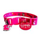 Coleira para gato elástica anti enforcamento e placa de identificação