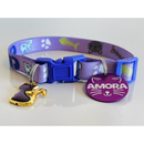 Coleira para gato elástica anti enforcamento e placa de identificação