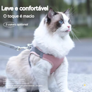 Coleira de Cachorro Peitoral Trela Para Cães Cão Cachorros e Gatos Pet Colete Com Guia Malha de Náilon