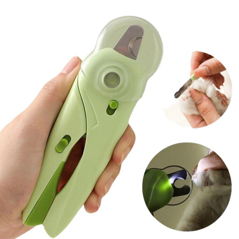 Cortador De Unhas Para Cães e Gatos Kit Alicate e Lixa Com Luz de Led Tesoura Completa